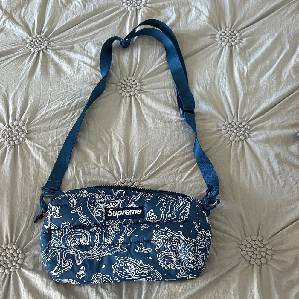 Supreme Navy Blue Paisley Crossbody Bag